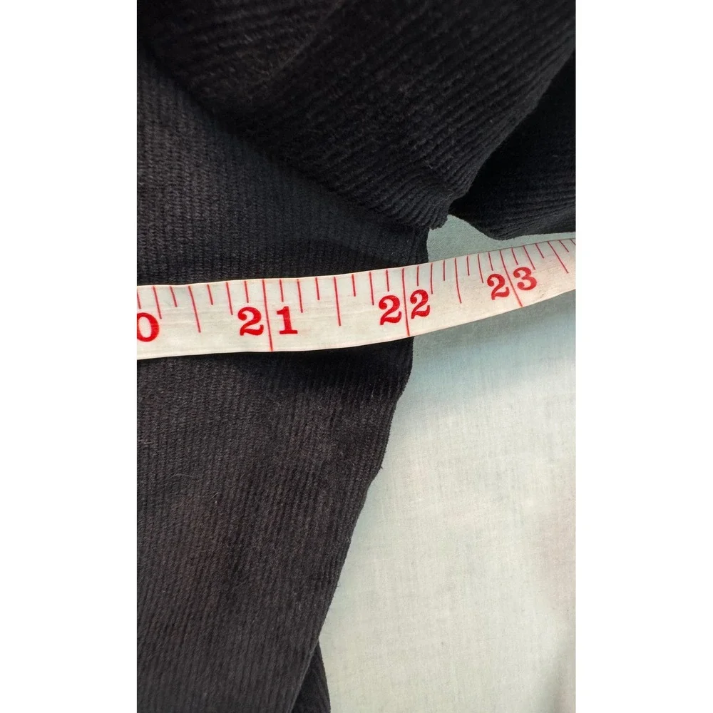 Stafford Mens 44R Black Corduroy Sport Coat Blazer Classic Fit Stretch Elbow Pat